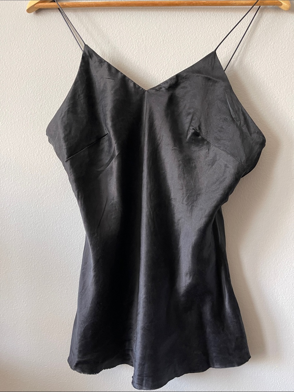 Silk chiffon Black Spaghetti Strap Cami Top Slip